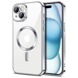 Husa pentru iphone 16 plus, atasare magnetica, magsafe, silver