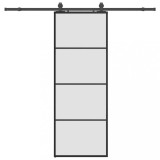 Cumpara ieftin Usa glisanta cu set de feronerie neagra 76x205 cm Sticla ESG