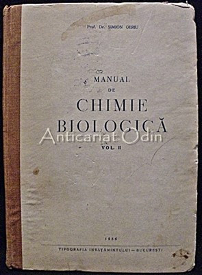 Manual De Chimie Biologica - Simion Oeriu foto