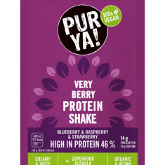 Pulbere bio pentru shake proteic cu fructe rosii, 46% proteina, 30g Pur Ya