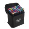 Set 36 markere duble WePro Store, profesionale, subtire si gros, cerneala pe baza de alcool, geanta de depozitare, Multicolore