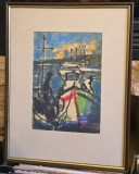 Tablou Constantin Daradici - Barci in port (pastel)