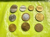 H127-Lot 11 monede jetoane majoritatea Europa vechi deosebite vechi de colectie. Pret pe intregul lot. TRANSPORT CARGUS CCA 20 LEI.