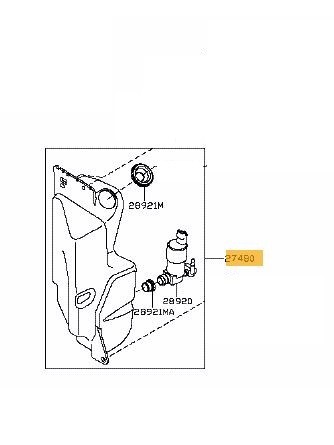 Rezervor spalator parbriz Nissan Qashqai (J11), 03.2014-06.2017, fara Gura umplere vas spalator, cu pompa sprit parbriz