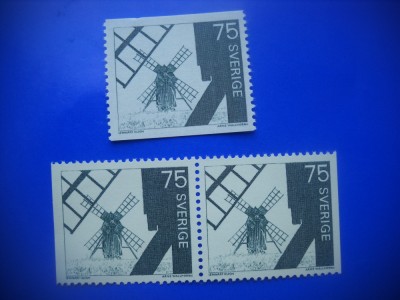 HOPCT TIMBRE SUEDIA MNH 1144 MOARA DE VANT -VARIANTE DANT-3 VAL 1971-NESTAMPILAT foto