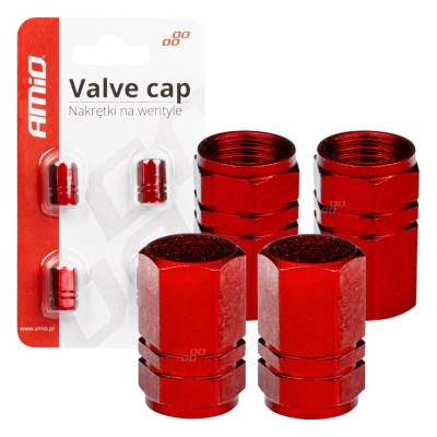 Set capace ventil 4 buc aluminiu, Rosii AutoDrive ProParts foto