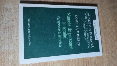 Domnita Tomescu (autograf) - Numele de persoana la romani - Perspectiva istorica foto