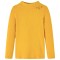 Tricou de copii cu m&acirc;neci lungi, tricot cu nervuri, ocru &icirc;nchis, 140 13838
