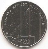 Norvegia 20 Kroner 2018 - Harald V (150th anniversary of DNT) 27.5mm, KM-494 UNC !!!
