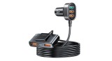&Icirc;ncărcător rapid pentru mașină Joyroom cu cablu prelungitor 45W 5xUSB-A negru (JR-CL03 Pro)