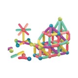 Set 25 de piese puzzle de constructie, 3 ani, abs, magnetice, 16x6x14 cm, multicolor, Oem