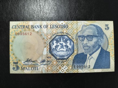 LESOTHO 5 MALOTI 1989 UNC foto
