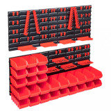 Set cutii depozitare 103 piese cu panouri de perete, roșu&amp;negru, vidaXL