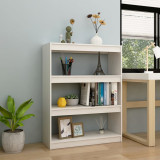 Bibliotecă/Separator cameră, alb, 100x30x103 cm, lemn masiv pin, vidaXL