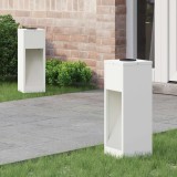 vidaXL Lampa de parcurs LED solar 2 pcs Alb Oțel laminat la rece 879710