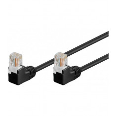 Cablu patch UTP CAT5e RJ45 2x90 3m CCA negru Goobay