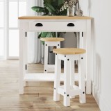 VidaXL Set mobilier de bar, 3 piese, alb, lemn masiv de pin