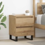 vidaXL Dulap de noapte 2 pcs stejar artizanal 40 x 35 x 50 cm 881917