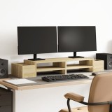 VidaXL Suport monitor cu depozitare, stejar sonoma, 100x27x15 cm, lemn