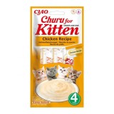 Churu Inaba Recompensa Cremoasa Kitten cu Pui, 14 g x 4 buc