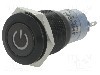 Intrerupator anti-vandalism, ON-ON, &Oslash;16mm, ONPOW - LAS2GQF-11ZDT/Y/24V/A