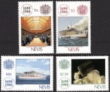 Nevis 1988 - Lloyd&#039;s of London, vapoare, serie neuzata