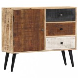 Servanta vidaXL Lemn Masiv Mango 88x30x73 cm Maro Comoda Living cu 3 Sertare si Usa