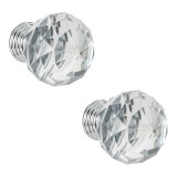 Set M&acirc;nere Mobilă, Aluminiu, Cristal, Culoare Argintie, 28mm, 2 Bucăți, Oem