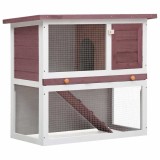Cumpara ieftin Cusca de iepuri pentru exterior, 1 usa, maro, lemn
