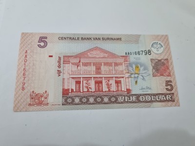 bancnota suriname 5 g 2004 foto