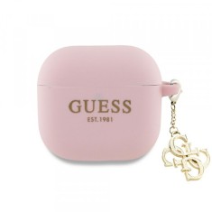 Husa Guess W/4G Charm pentru Apple AirPods 4, Roz