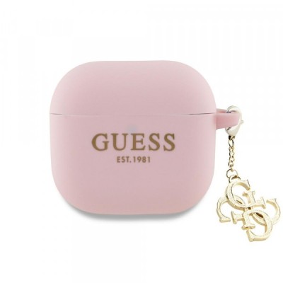 Husa Guess W/4G Charm pentru Apple AirPods 4, Roz foto