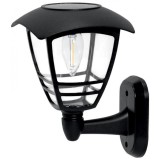 Lampa Solara Gradina Perete, 1 Bec, 14x15x21 cm, Strend Pro, Plastic Negru