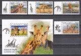 Angola 2018 - Girafe, Serie cu Tapsuri + Colita, MNH