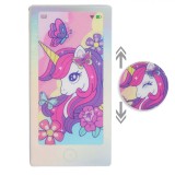 Carnet Notițe Unicorn 3D, 7x13.8cm, 40 File, Argintiu Multicolor, Copertă Dura, Oem