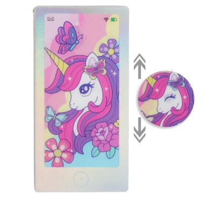 Carnet Notițe Unicorn 3D, 7x13.8cm, 40 File, Argintiu Multicolor, Copertă Dura foto
