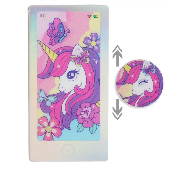 Carnet Notițe Unicorn 3D, 7x13.8cm, 40 File, Argintiu Multicolor, Copertă Dura