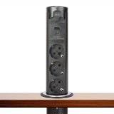Delight Distribuitor ascuns motorizat - &amp;#039;Touchcontrol&amp;#039; - 3 prize + USB + Type-C - negru