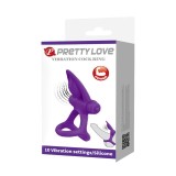 Inel din silicon de la Pretty Love cu 10 moduri de vibratie si stimulator