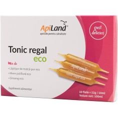 Tonic Regal cu Laptisor de Matca Pur, Miere si Ginseng Ecologic/Bio 10 fiole x 10ml
