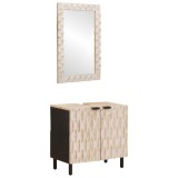 vidaXL Seturi de baie cu ușă Finisaj Alb Spălat Lemn de mango solid 3310030