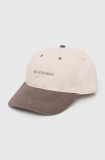 Abercrombie &amp; Fitch șapcă de baseball din bumbac culoarea maro, cu imprimeu