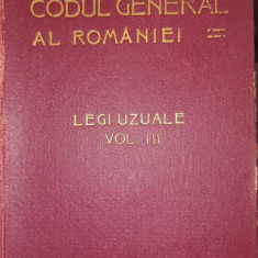 CODUL GENERAL AL ROMANIEI, LEGI UZUALE VOL.III - HAMANGIU