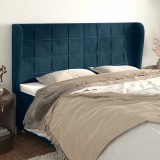 vidaXL Tăblie pat cu urechi albastru &icirc;nchis 183x23x118/128 cm catifea 3118020