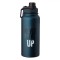 Termos din otel inoxidabil, capac cu surub, dop si maner din plastic, culoare albastru mat, capacitate 950 ml
