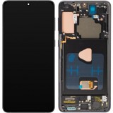 Cumpara ieftin Display cu Touchscreen MP compatibil cu Samsung Galaxy S21+ 5G G996, cu Rama, Versiune OLED, Negru