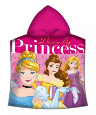 Prosop de plaja tip poncho Printese Disney 50 100 foto