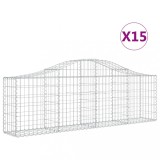 Cumpara ieftin Cosuri gabion arcuite 15 buc, 200x30x60/80 cm, fier galvanizat