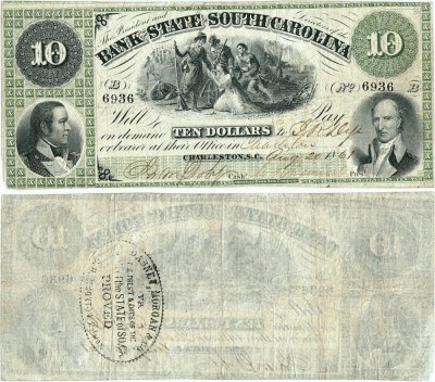 1861, 10 Dollars (Haxby SC-45-G60a) - Charleston, Carolina de Sud - SUA foto