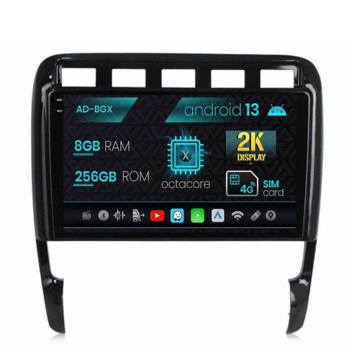 Navigatie Porsche Cayenne (2002-2010), Android 13, X-Octacore 8GB RAM + 256GB ROM, 9.5 Inch - AD-BGX9008+AD-BGRKIT057